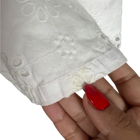 BP. Puff Sleeve Eyelet Babydoll Minidress - White Blanc - Picture 9 of 11